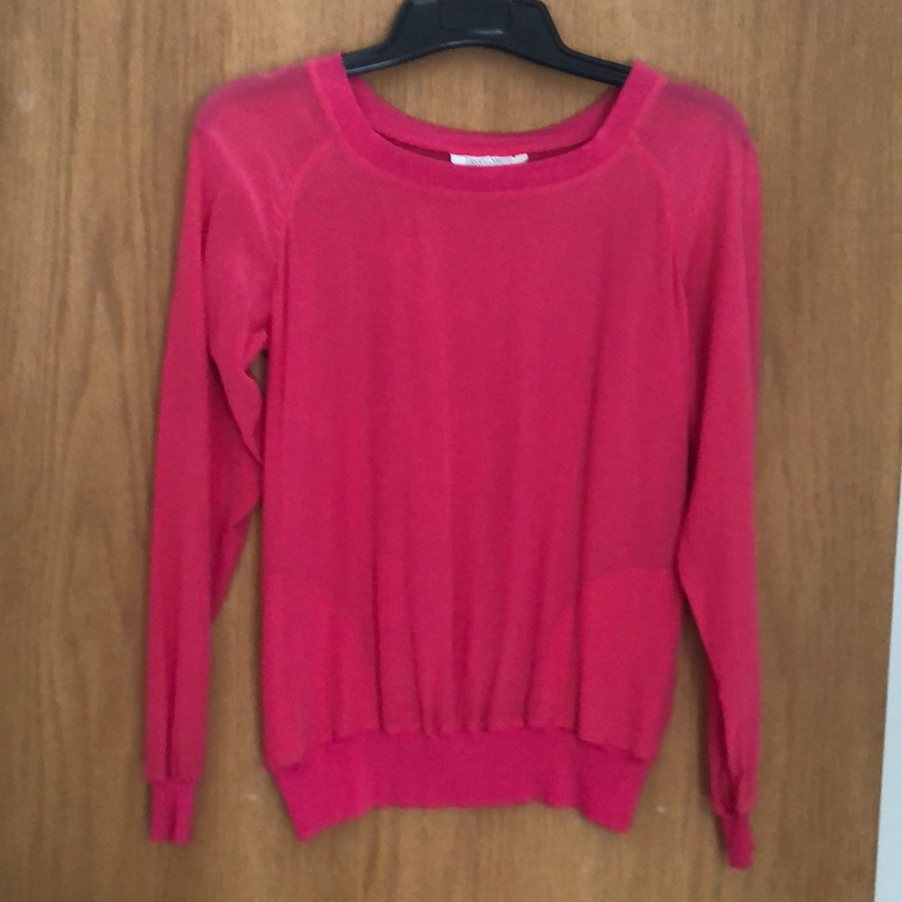 Simple long sleeve silk top